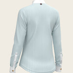 Stripes in Skyblue Short Zip Long Sleeve Show Shirt - Espoir Equestrian - Equiluxe Tack