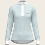 Stripes in Skyblue Short Zip Long Sleeve Show Shirt - Espoir Equestrian - Equiluxe Tack