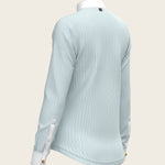 Stripes in Skyblue Short Zip Long Sleeve Show Shirt - Espoir Equestrian - Equiluxe Tack