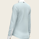 Stripes in Skyblue Short Zip Long Sleeve Show Shirt - Espoir Equestrian - Equiluxe Tack