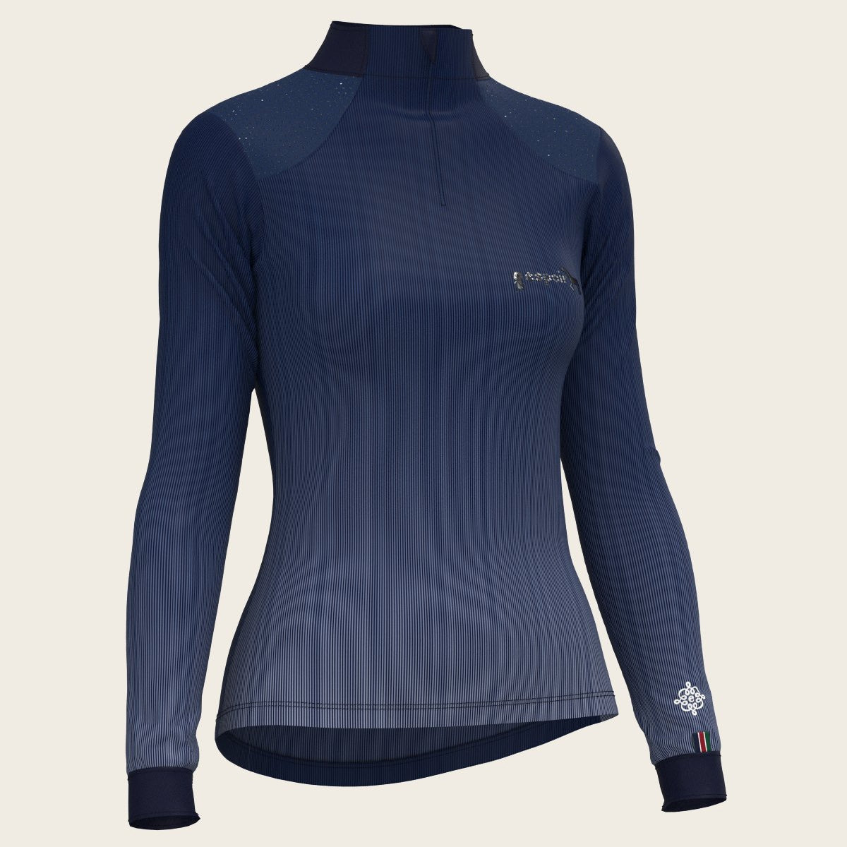 Stripes on Navy Sport Sun Shirt - Espoir Equestrian - Equiluxe Tack