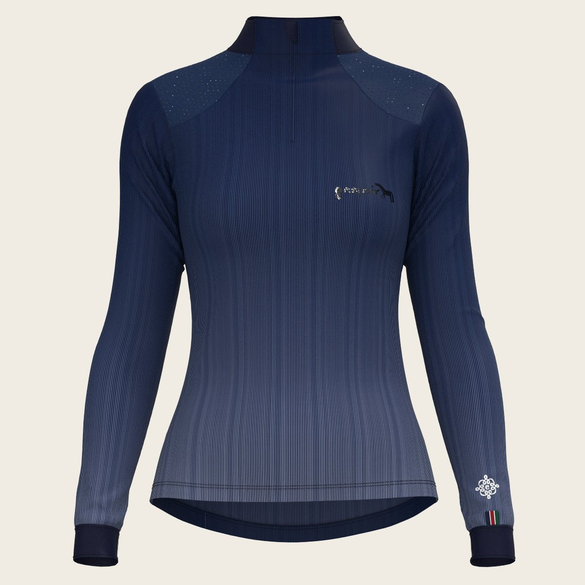 Stripes on Navy Sport Sun Shirt - Espoir Equestrian - Equiluxe Tack