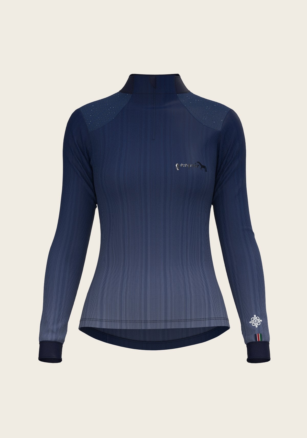 Stripes on Navy Sport Sun Shirt - Espoir Equestrian - Equiluxe Tack