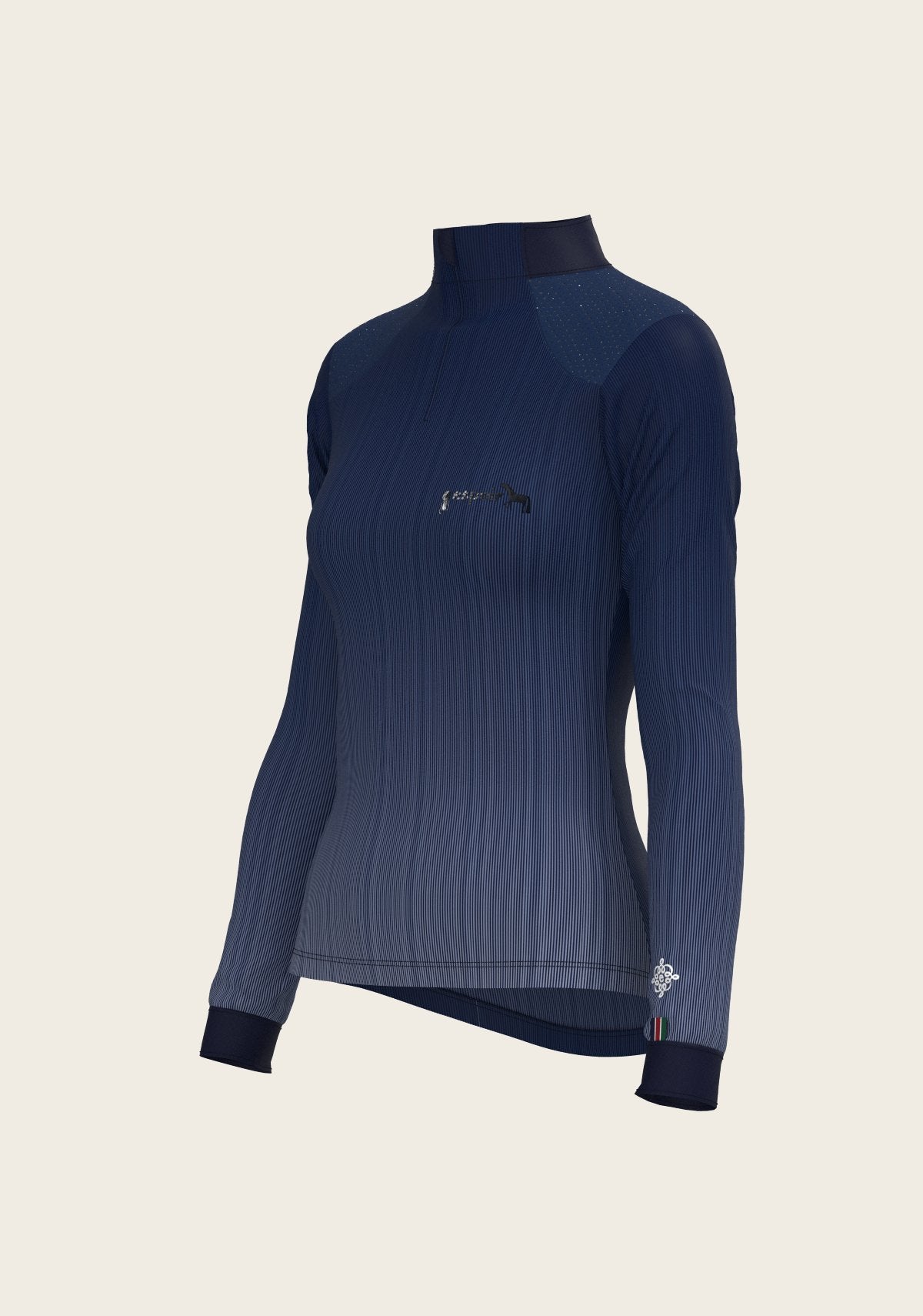 Stripes on Navy Sport Sun Shirt - Espoir Equestrian - Equiluxe Tack