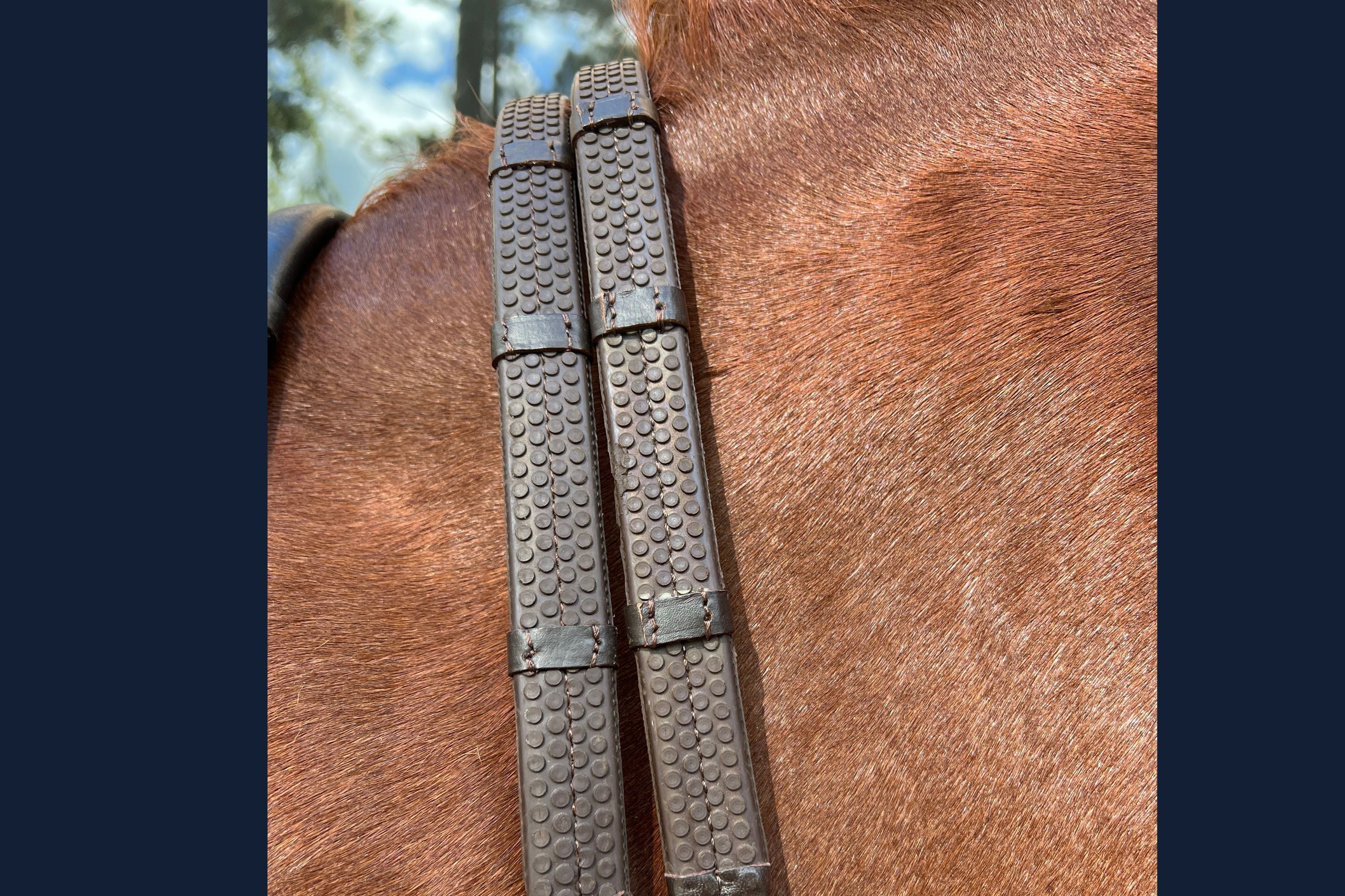 Super Grip Reins - Heavy Rubber Rein for Ultimate Grip - Hand Stops 5" (13cm) Apart - CorrectConnect - Equiluxe Tack