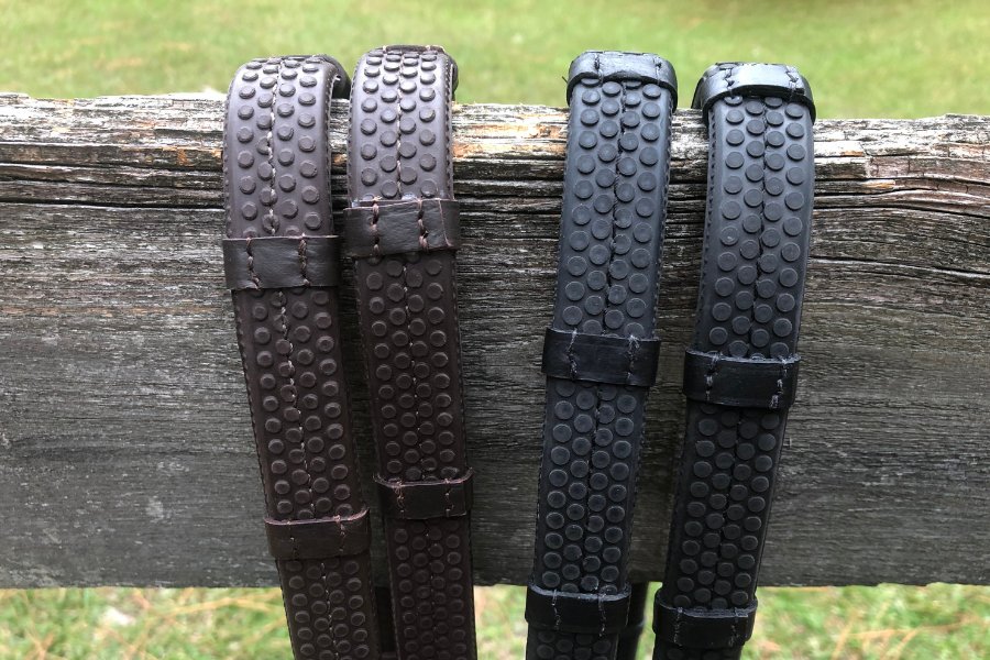 Super Grip Rubber Rein - Thick Rubber Rein for Ultimate Grip - Hand Stops 2" (5cm) Apart - CorrectConnect - Equiluxe Tack