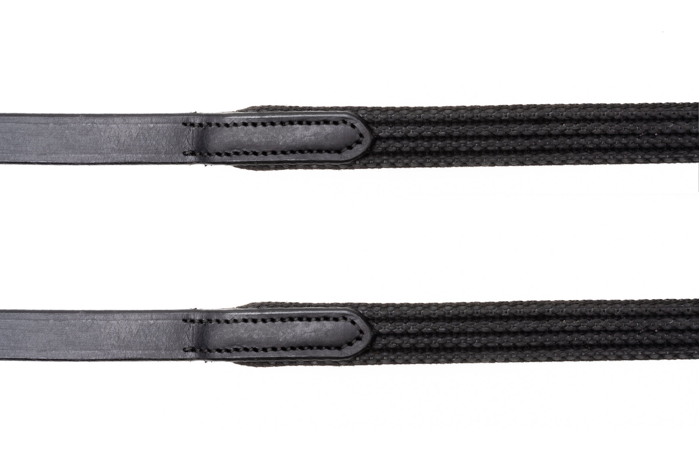 Sure Grip Rubber Reins with 4" Rein Stops - Superb Slim Rubber Woven Grip - CorrectConnect - Equiluxe Tack