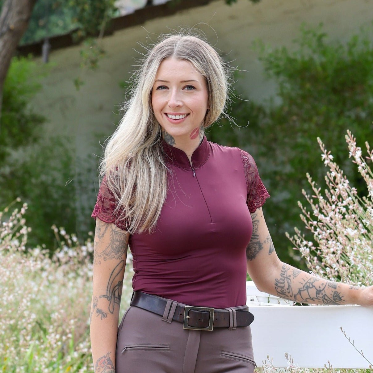 Tara - Short Sleeve Lace Competition Shirt - Halter Ego® - Equiluxe Tack