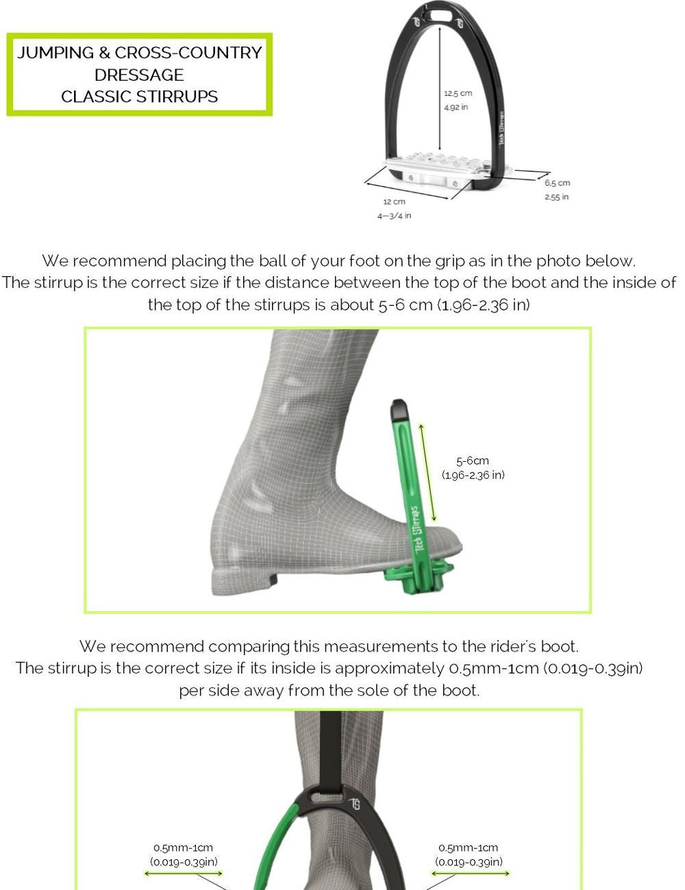 Tech Stirrups 'Siena Plus' Classic Hunter Jumper Stirrups - Tech Stirrups - Equiluxe Tack