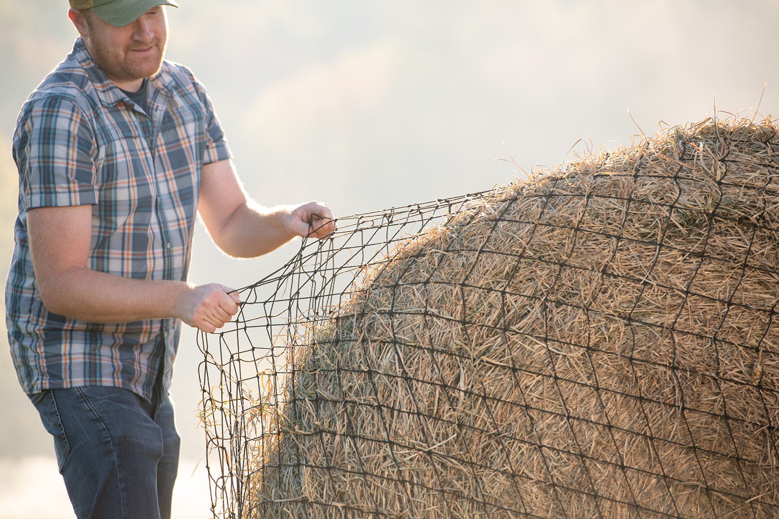 Texas Haynet Livestock Round Bale Hay Net - 3" Holes - Texas Haynet - Equiluxe Tack