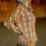 The Deinhardt Varsity Sweater - Cognac & Cream - Deinhardt Designs - Equiluxe Tack