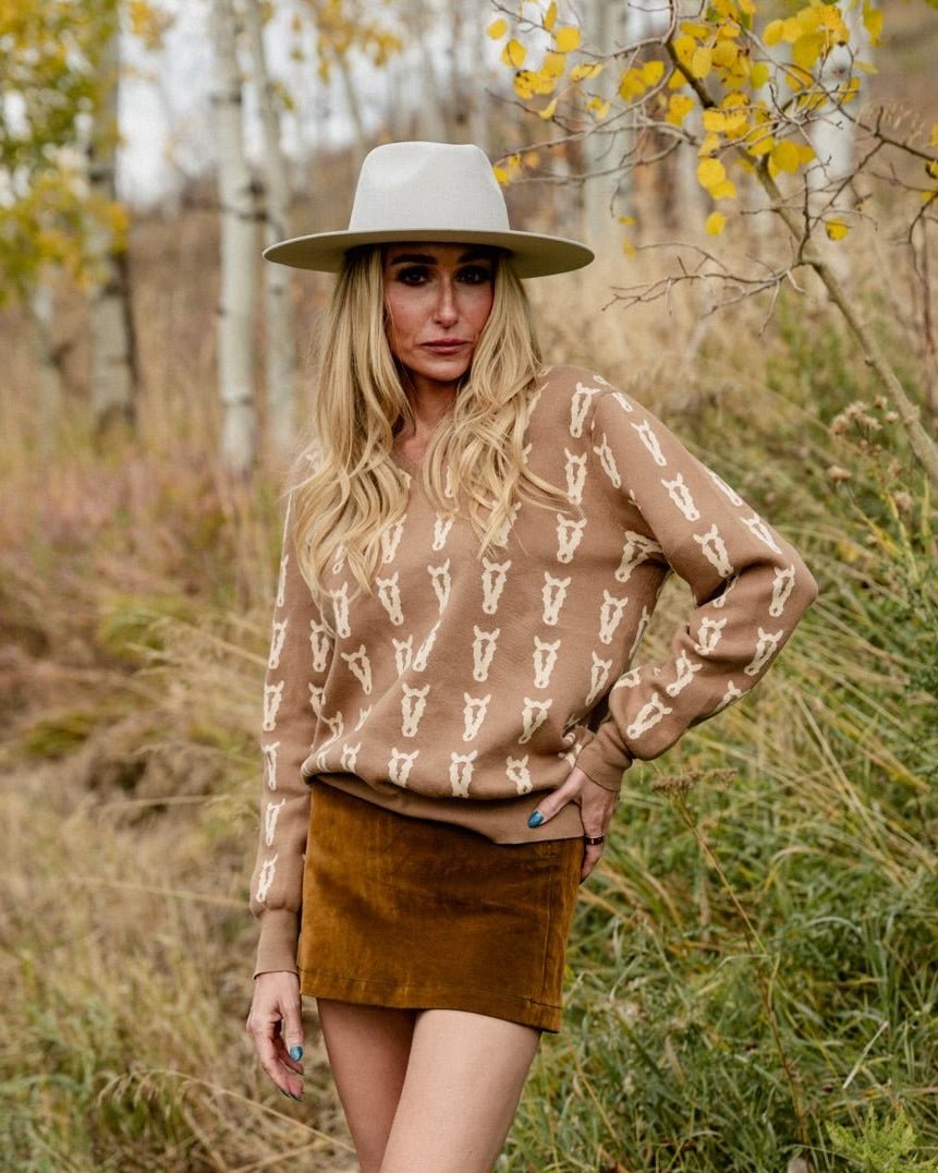 The Deinhardt Varsity Sweater - Cognac & Cream - Deinhardt Designs - Equiluxe Tack