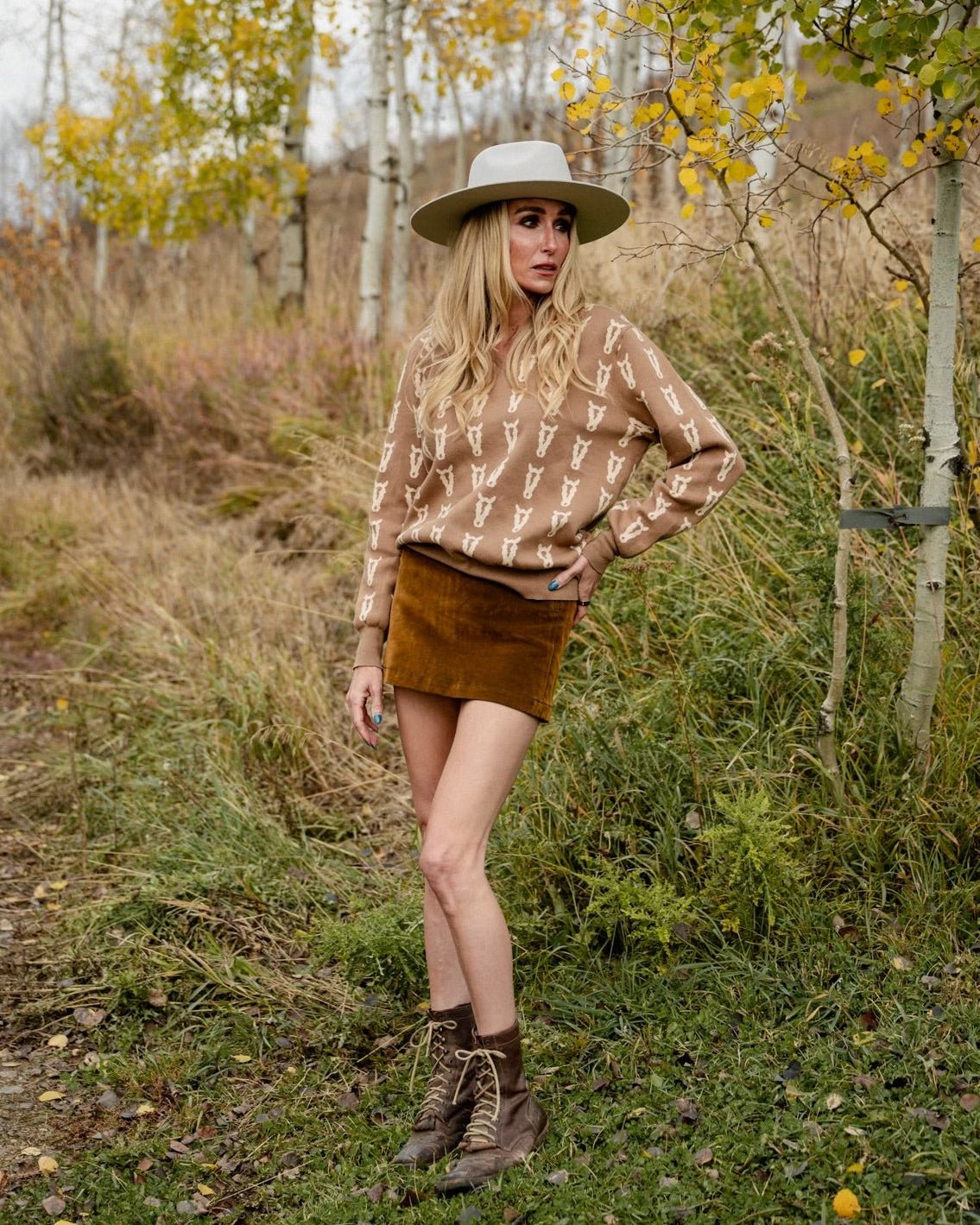 The Deinhardt Varsity Sweater - Cognac & Cream - Deinhardt Designs - Equiluxe Tack