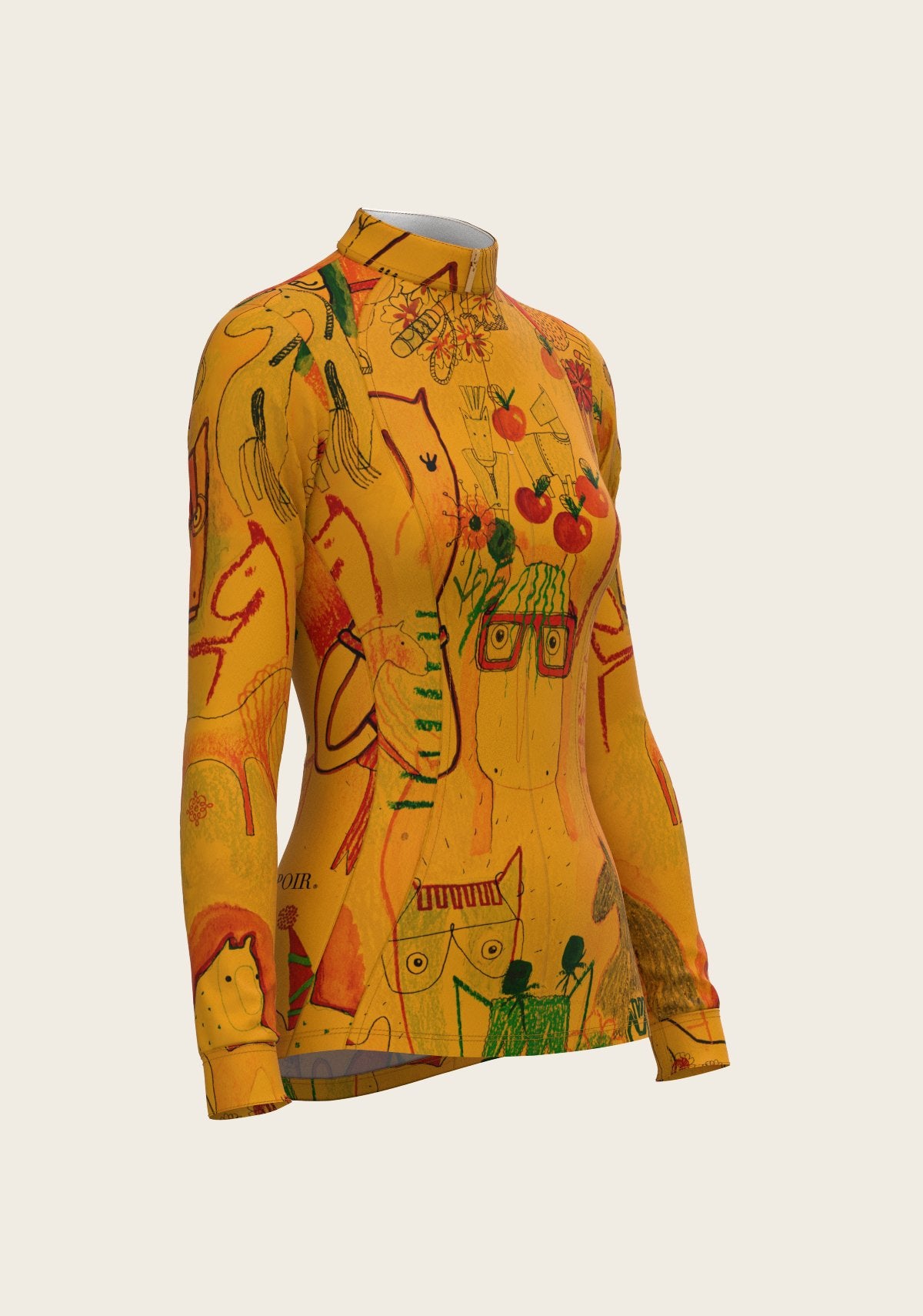 The Horse Fair in Ochre Quarter Zip Sun Shirt - Espoir Equestrian - Equiluxe Tack