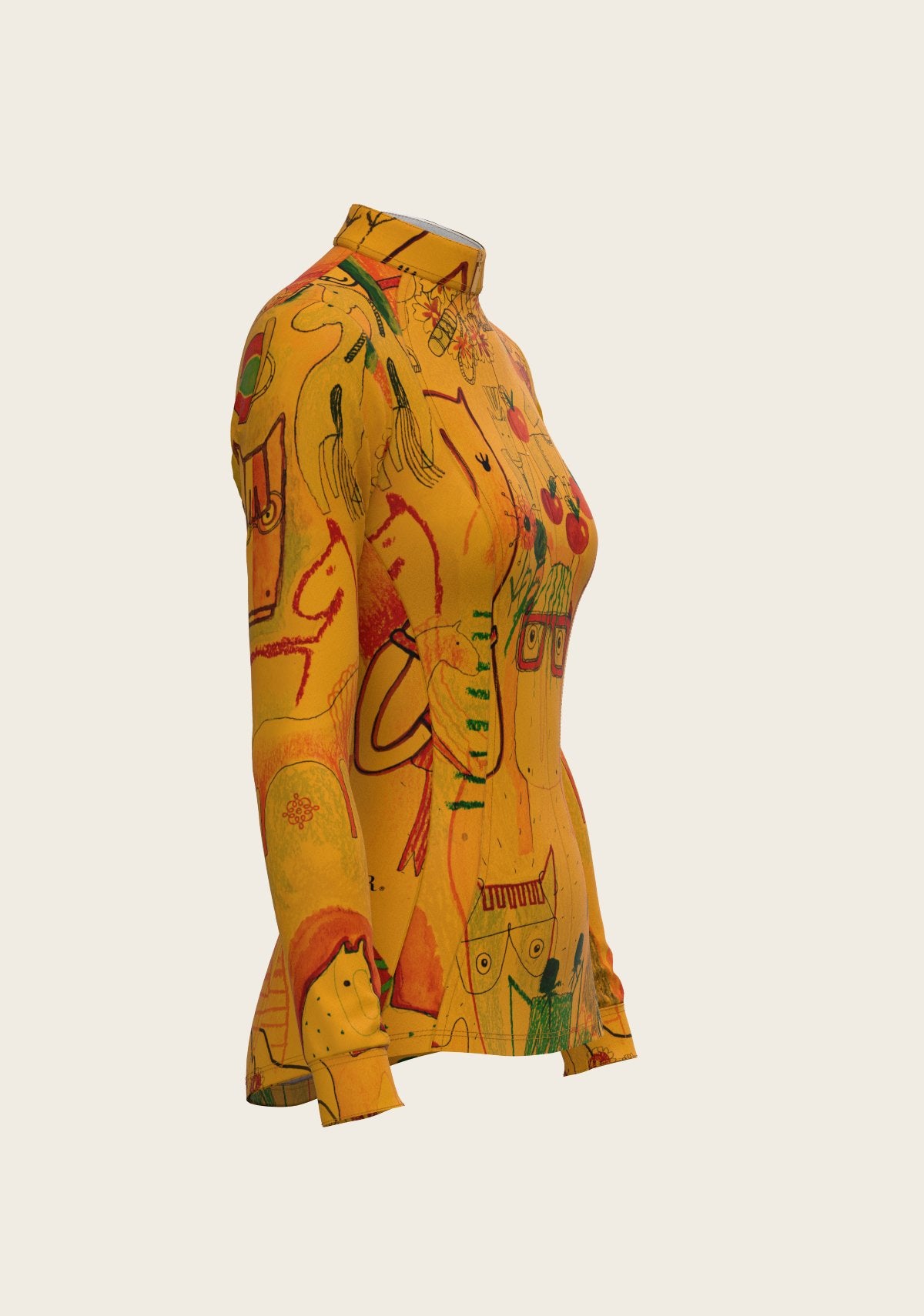 The Horse Fair in Ochre Quarter Zip Sun Shirt - Espoir Equestrian - Equiluxe Tack