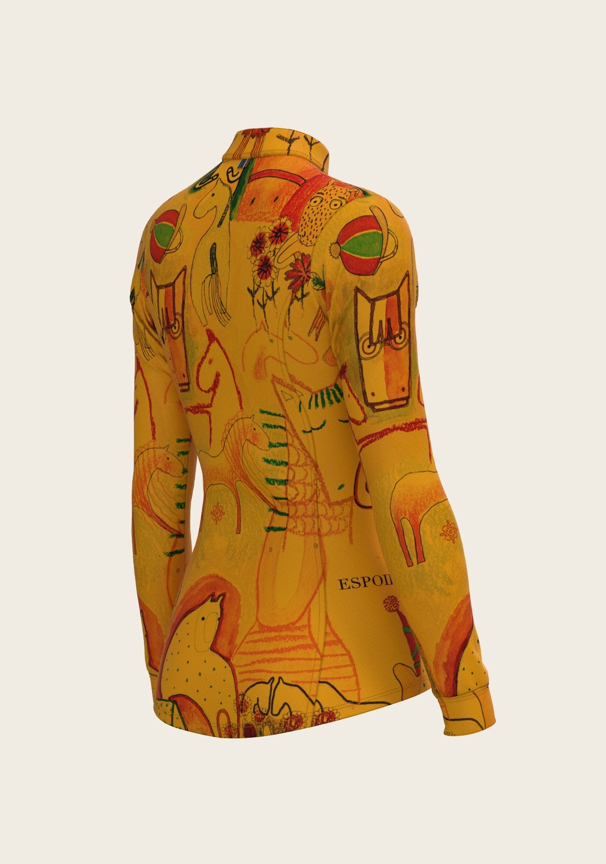 The Horse Fair in Ochre Quarter Zip Sun Shirt - Espoir Equestrian - Equiluxe Tack