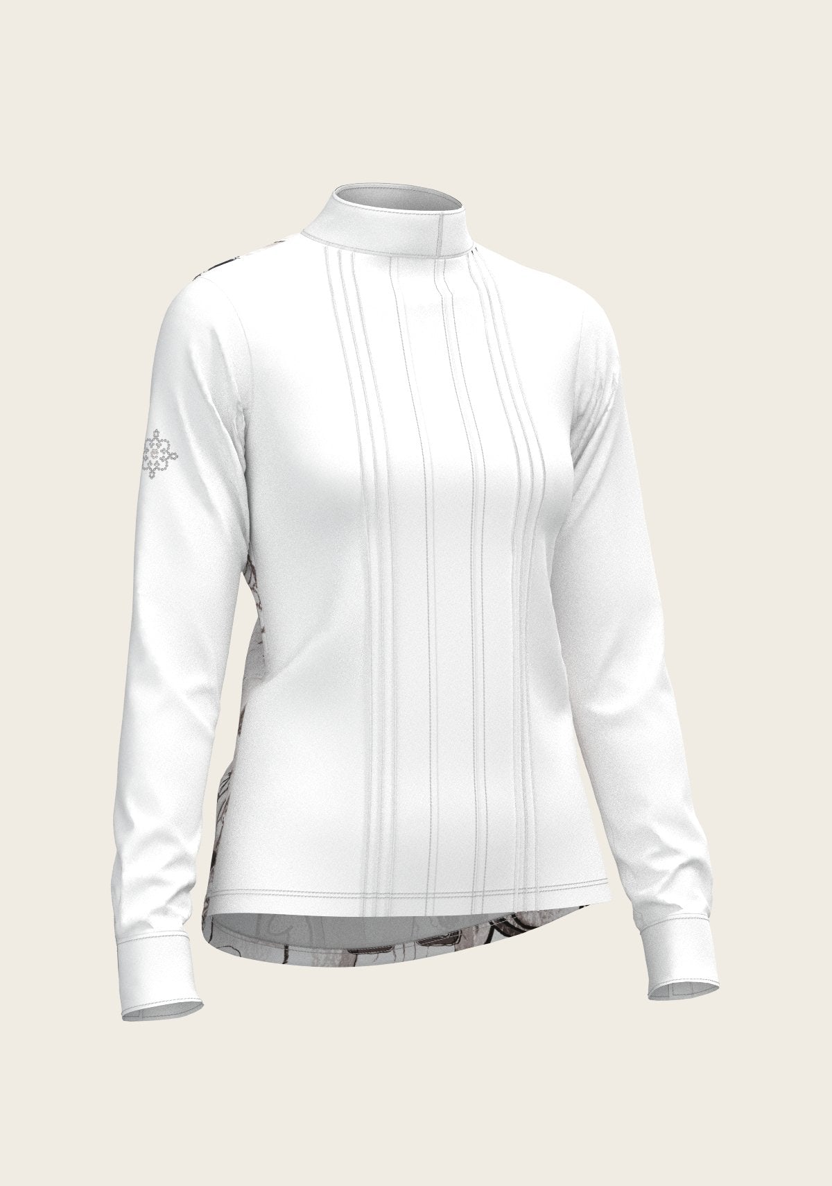 The Horse Fair Monochrome Long Pleated Long Sleeve Sleeve Show Shirt - Espoir Equestrian - Equiluxe Tack