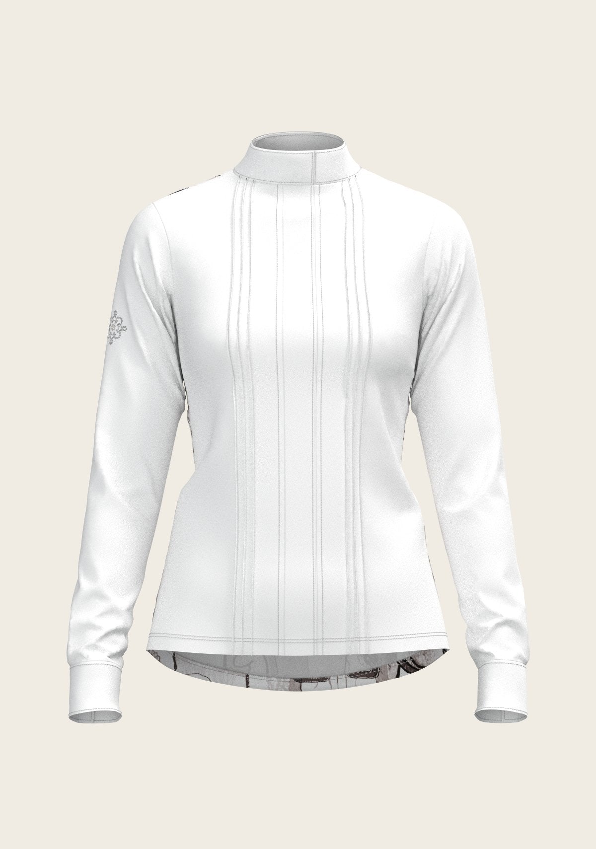 The Horse Fair Monochrome Long Pleated Long Sleeve Sleeve Show Shirt - Espoir Equestrian - Equiluxe Tack