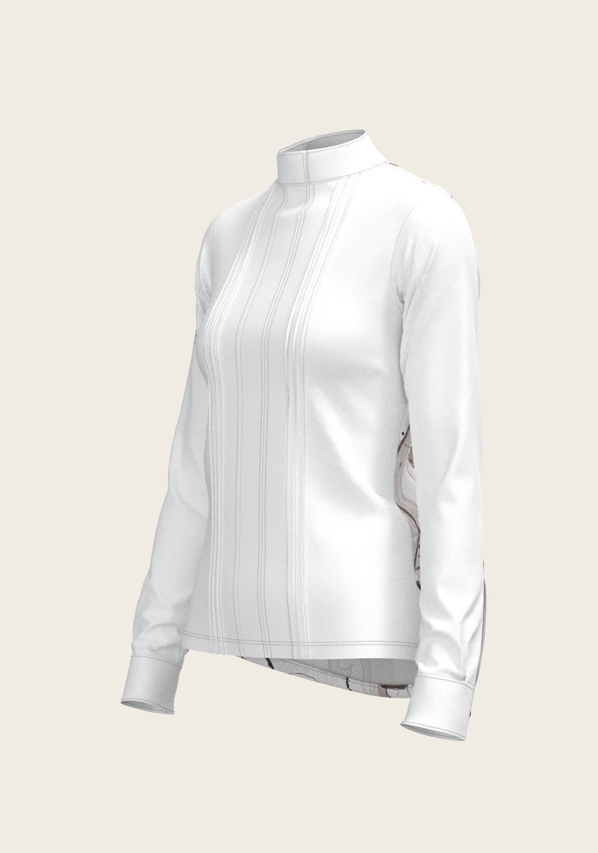 The Horse Fair Monochrome Long Pleated Long Sleeve Sleeve Show Shirt - Espoir Equestrian - Equiluxe Tack