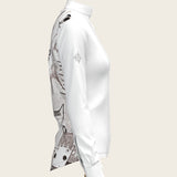 The Horse Fair Monochrome Long Pleated Long Sleeve Sleeve Show Shirt - Espoir Equestrian - Equiluxe Tack