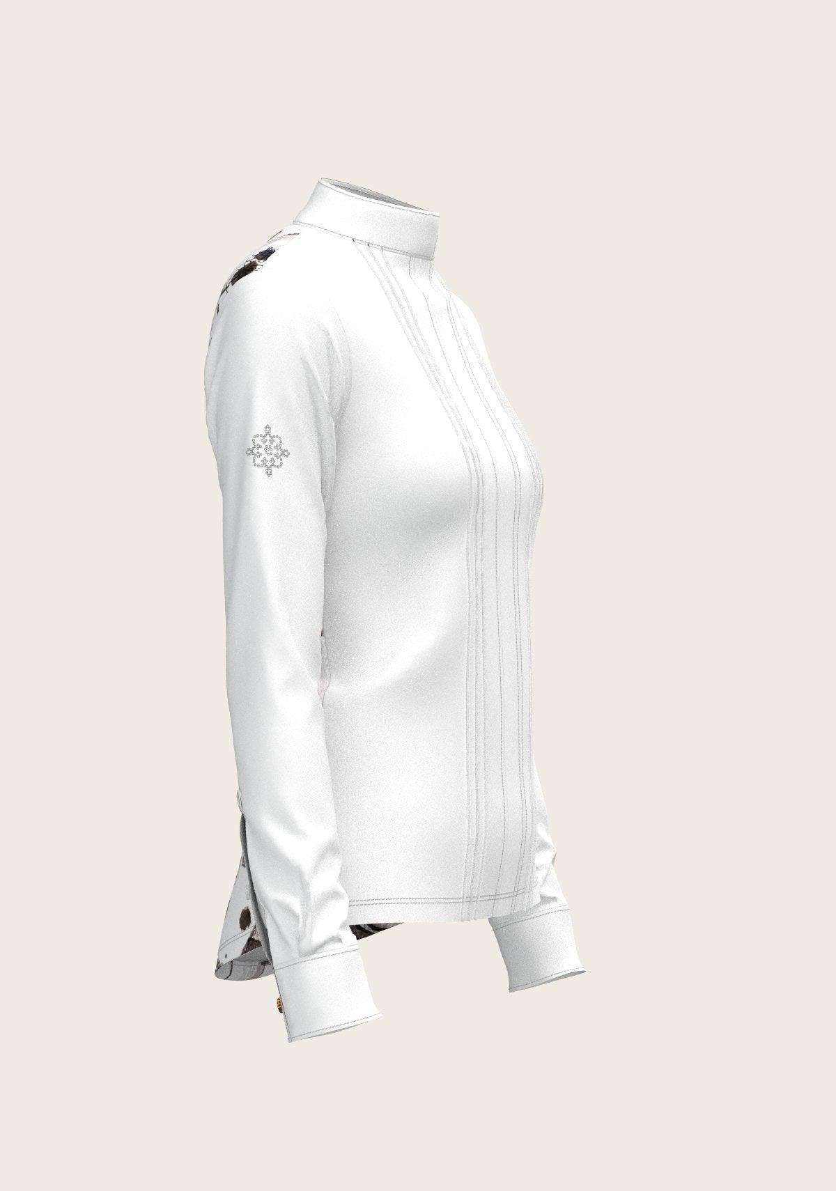 The Horse Fair Monochrome Long Pleated Long Sleeve Sleeve Show Shirt - Espoir Equestrian - Equiluxe Tack