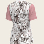 The Horse Fair Monochrome Short Pleated with Rose Short Sleeve Show Shirt - Espoir Equestrian - Equiluxe Tack
