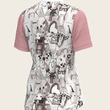 The Horse Fair Monochrome Short Pleated with Rose Short Sleeve Show Shirt - Espoir Equestrian - Equiluxe Tack