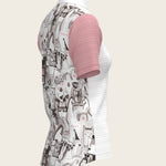 The Horse Fair Monochrome Short Pleated with Rose Short Sleeve Show Shirt - Espoir Equestrian - Equiluxe Tack