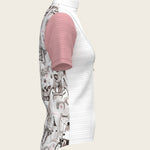 The Horse Fair Monochrome Short Pleated with Rose Short Sleeve Show Shirt - Espoir Equestrian - Equiluxe Tack