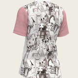The Horse Fair Monochrome Short Pleated with Rose Short Sleeve Show Shirt - Espoir Equestrian - Equiluxe Tack