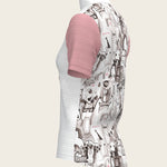 The Horse Fair Monochrome Short Pleated with Rose Short Sleeve Show Shirt - Espoir Equestrian - Equiluxe Tack