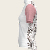 The Horse Fair Monochrome Short Pleated with Rose Short Sleeve Show Shirt - Espoir Equestrian - Equiluxe Tack