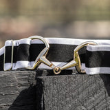 The Novella Black + White Stripe Snaffle Belt - Novella Equestrian - Equiluxe Tack