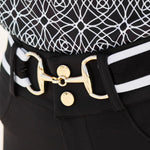 The Novella Black + White Stripe Snaffle Belt - Novella Equestrian - Equiluxe Tack