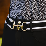 The Novella Black + White Stripe Snaffle Belt - Novella Equestrian - Equiluxe Tack