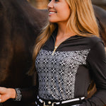 The Novella Black + White Stripe Snaffle Belt - Novella Equestrian - Equiluxe Tack