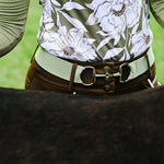 The Novella Snaffle Belt (Autumn Sage + Royal Plum). - Novella Equestrian - Equiluxe Tack