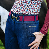 The Novella Snaffle Belt (Autumn Sage + Royal Plum). - Novella Equestrian - Equiluxe Tack