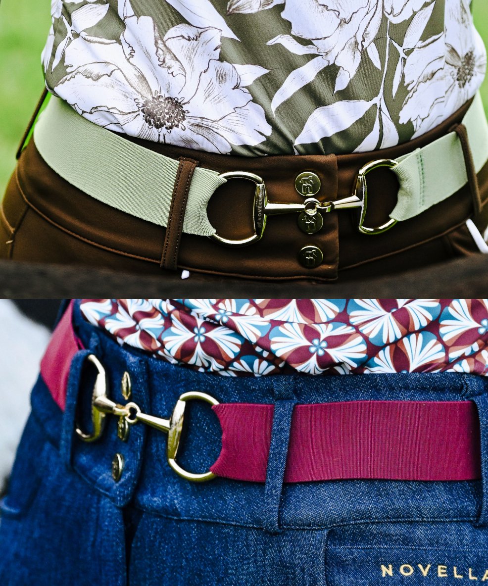 The Novella Snaffle Belt (Autumn Sage + Royal Plum). - Novella Equestrian - Equiluxe Tack