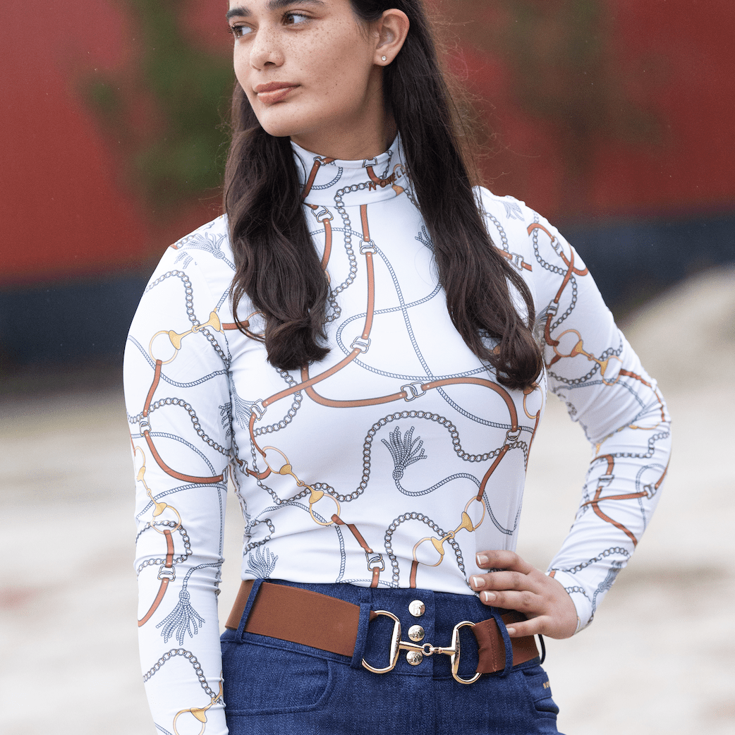 The Novella Snaffle Belt (Rust + Cream) - Novella Equestrian - Equiluxe Tack