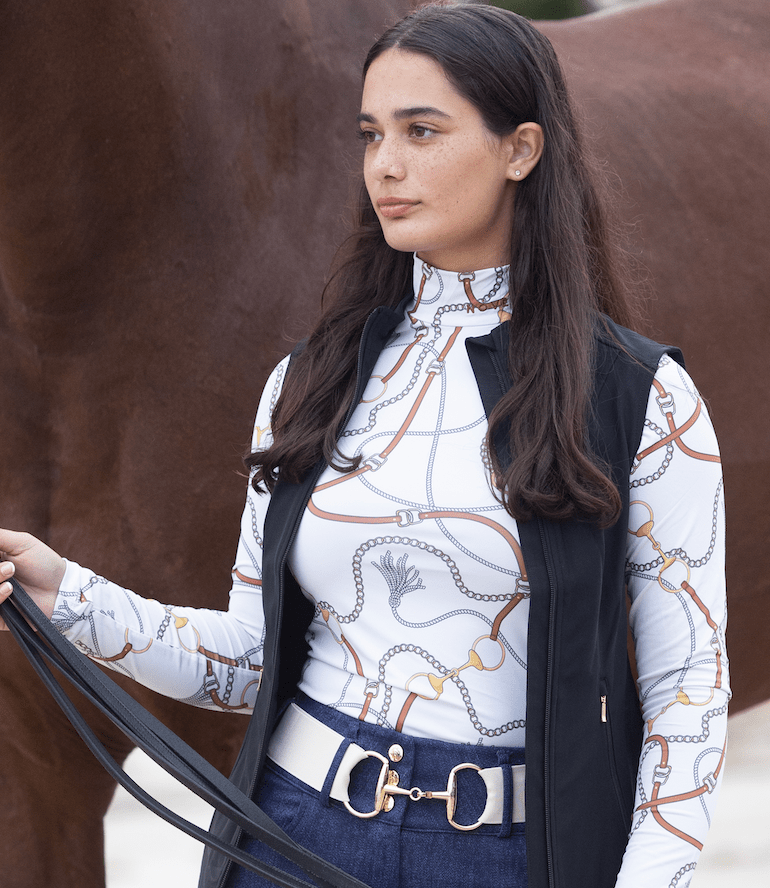The Novella Snaffle Belt (Rust + Cream) - Novella Equestrian - Equiluxe Tack