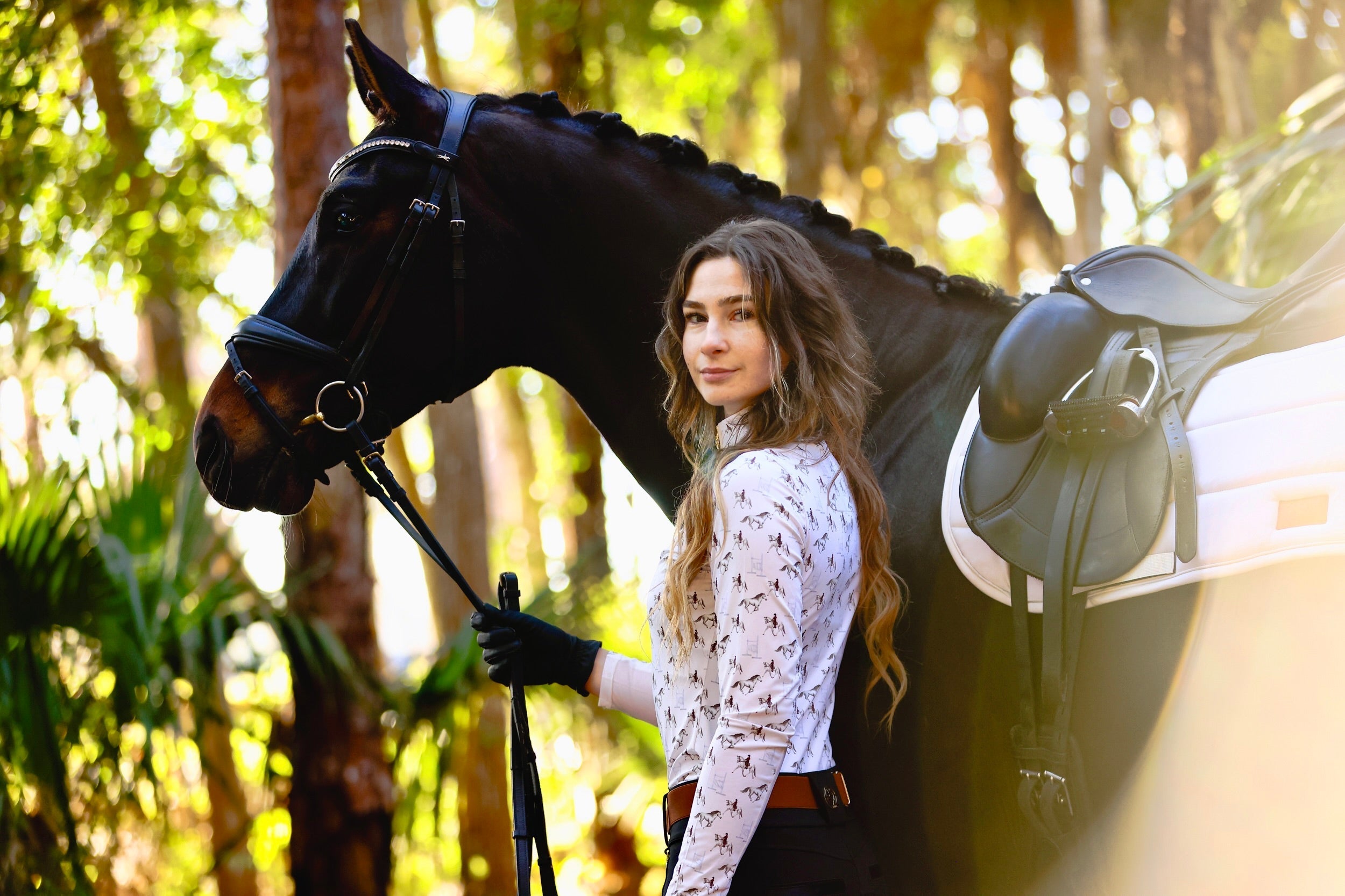 The Proper Fox Ladies Grey Horse Sun Shirt - Equiluxe Tack
