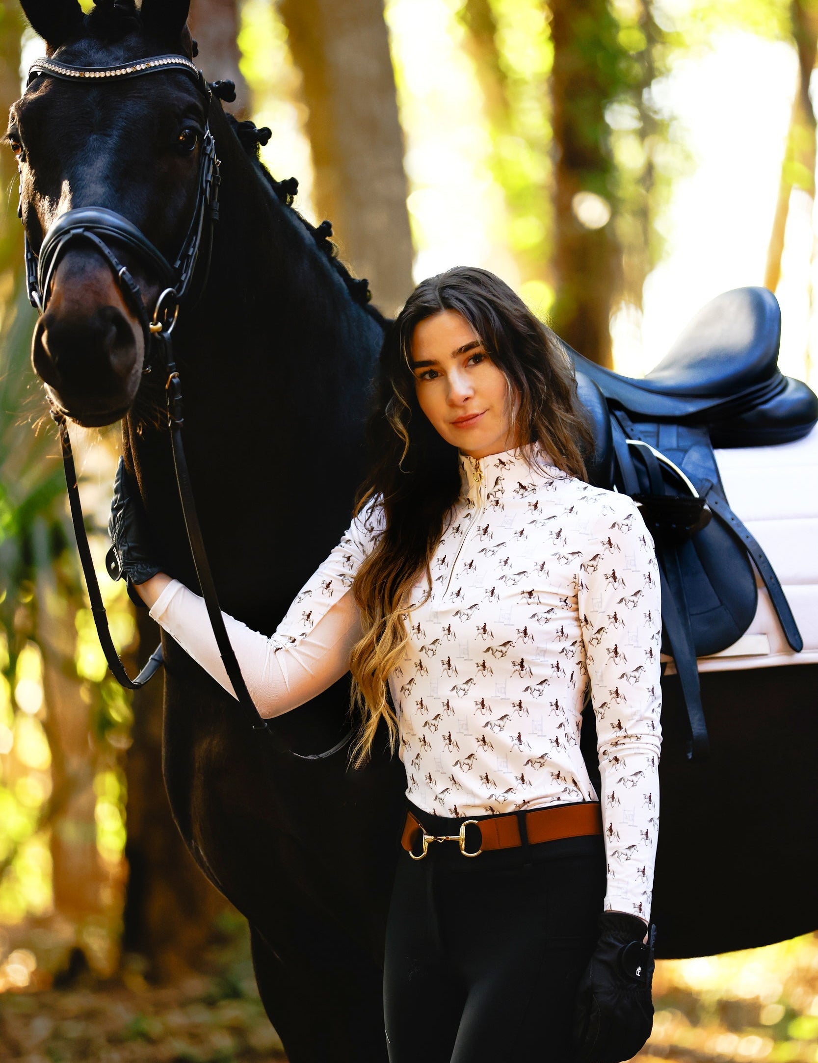The Proper Fox Ladies Grey Horse Sun Shirt - Equiluxe Tack