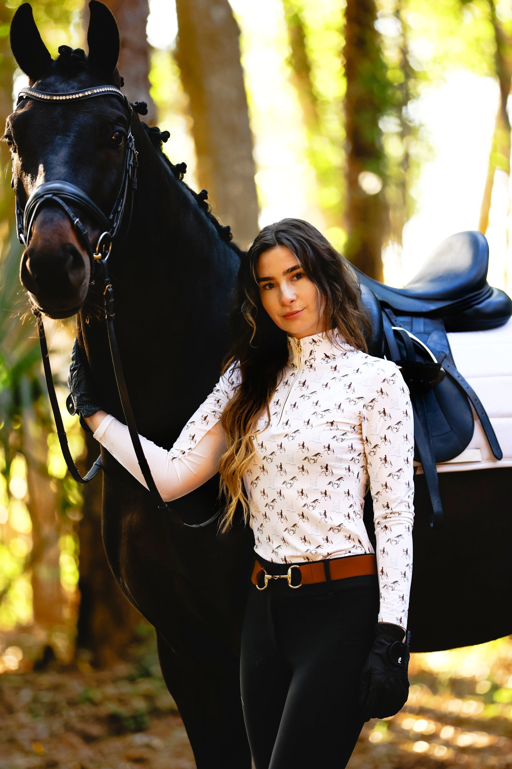 The Proper Fox Ladies Grey Horse Sun Shirt - Equiluxe Tack