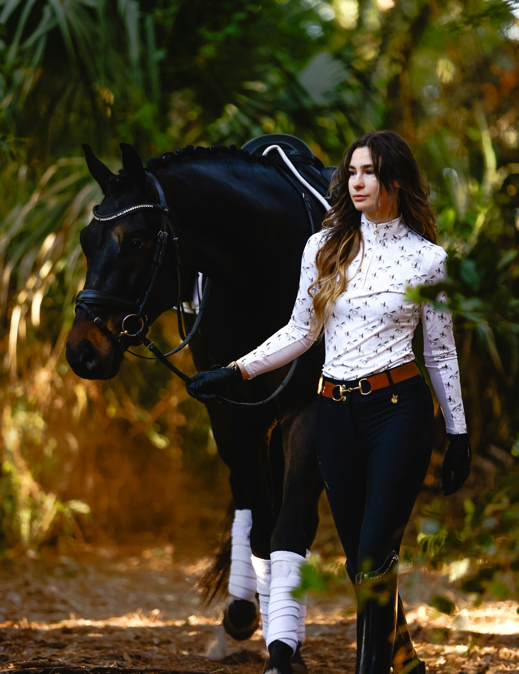 The Proper Fox Ladies Grey Horse Sun Shirt - Equiluxe Tack
