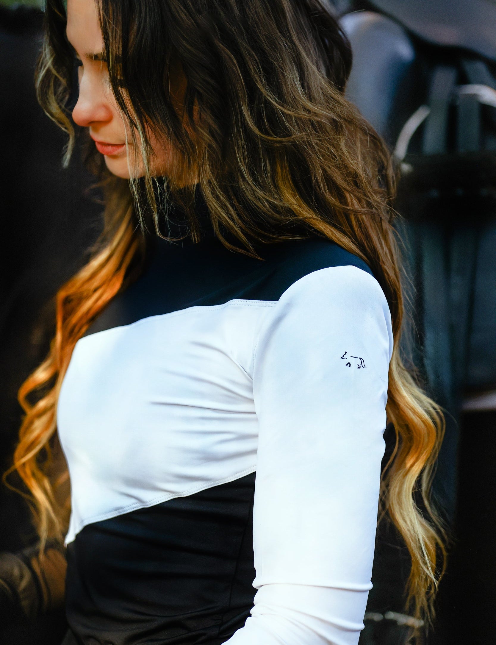 The Proper Fox Mockneck Colorblock Black & White - Equiluxe Tack
