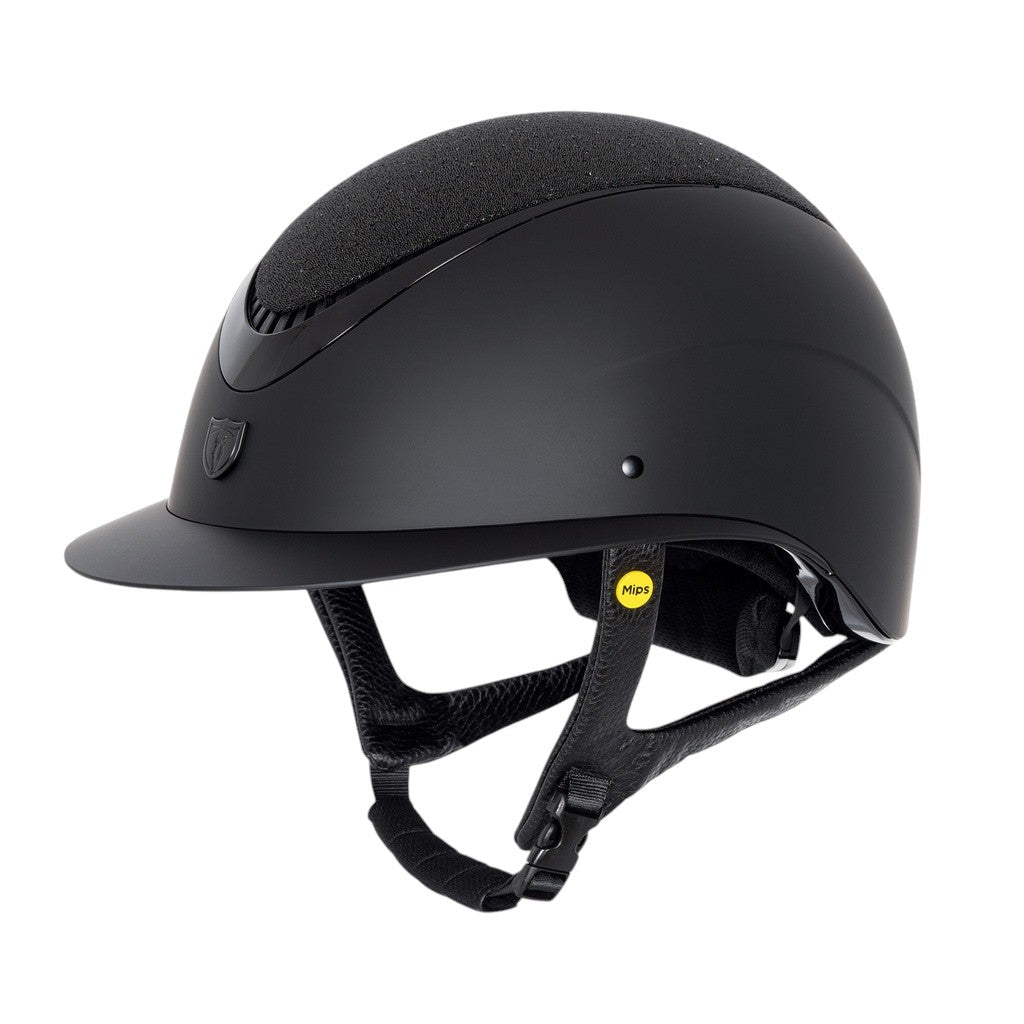 Tipperary Caledon Mips® Helmet-Sh Matte Black | Top Sparkle | Tr Black Gloss | Br Wide | Mips - Equiluxe Tack
