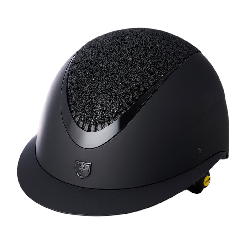Tipperary Caledon Mips® Helmet-Sh Matte Black | Top Sparkle | Tr Black Gloss | Br Wide | Mips - Equiluxe Tack