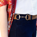 Toffee - 1.5" Gold Snaffle Elastic Belt - Ellany - Equiluxe Tack