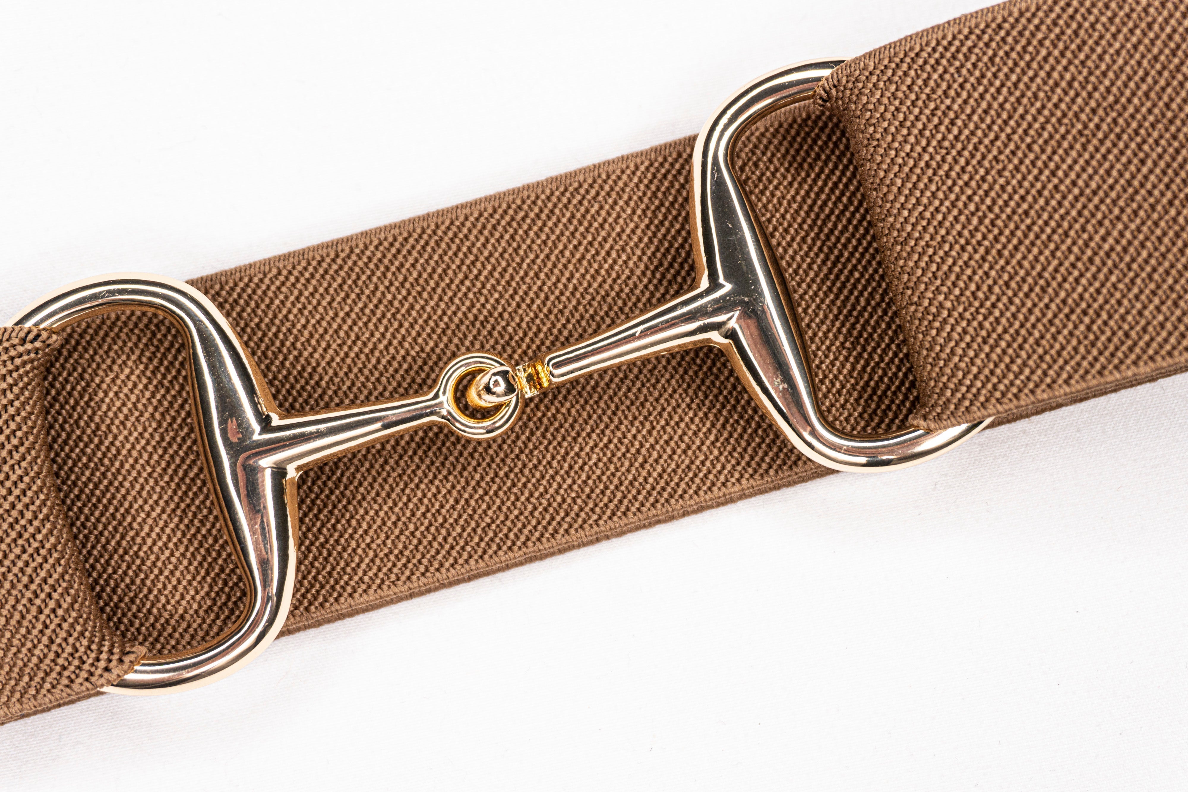 Toffee - 1.5" Gold Snaffle Elastic Belt - Ellany Equestrian - Equiluxe Tack